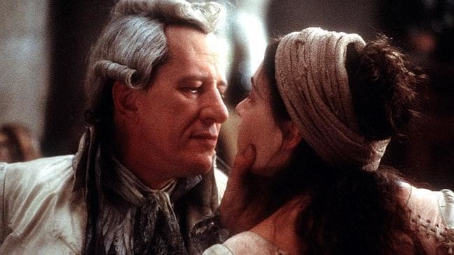Rush as the Marquis de Sade with Kate Winslet as Madeleine in Quills (2000).